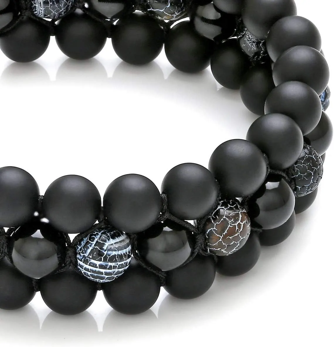 Top Plaza Mens Lava Rock Stone Essential Oil Diffuser Bracelet Chakra Yoga Healing Crystal Bracelet Natural Gemstone Beads Anxiety Bracelets Braided - 3 Layer