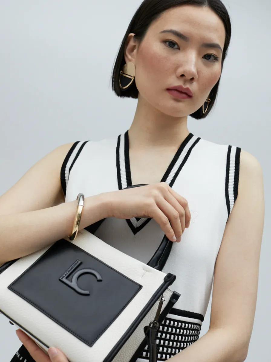 Tote Handbag - Black and White