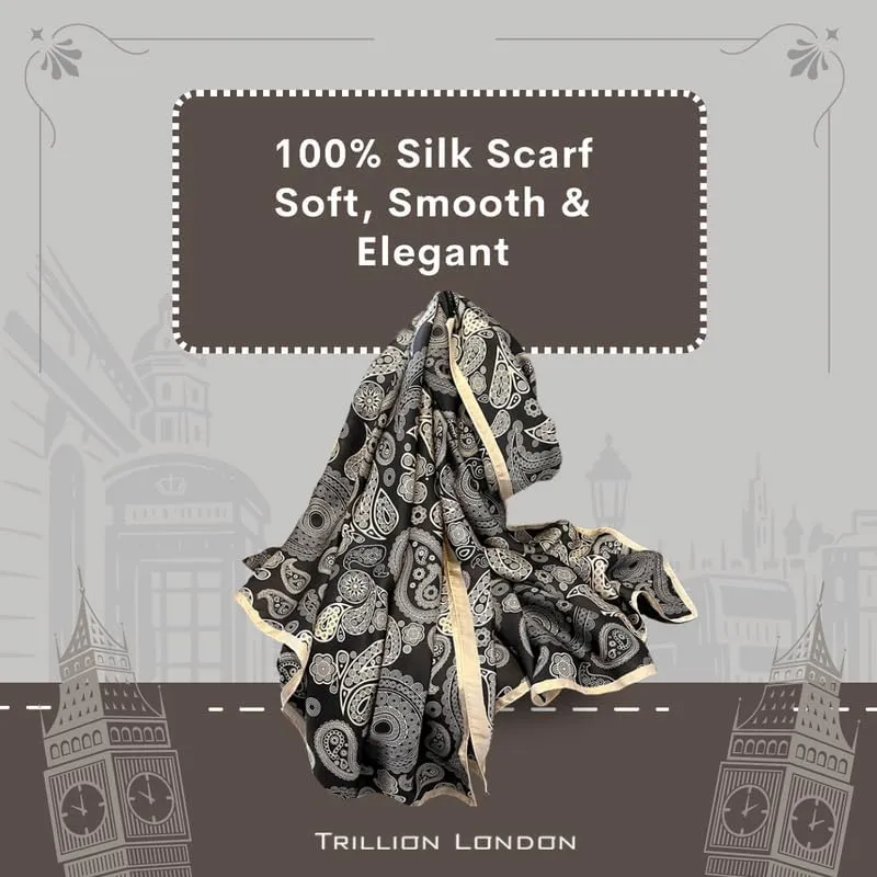 Trillion London Spring Collection | Designer Silk Scarf For Women | Lightweight Neck Scarves | Shawl Wraps for Women