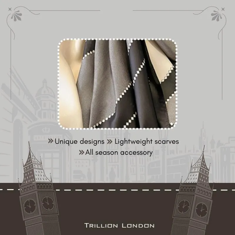 Trillion London Spring Collection | Designer Silk Scarf For Women | Lightweight Neck Scarves | Shawl Wraps for Women