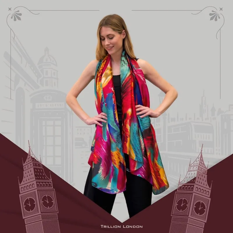 Trillion London Spring Collection | Designer Silk Scarf For Women | Lightweight Neck Scarves | Shawl Wraps for Women