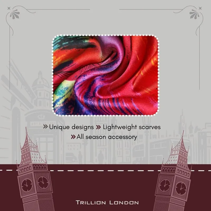 Trillion London Spring Collection | Designer Silk Scarf For Women | Lightweight Neck Scarves | Shawl Wraps for Women