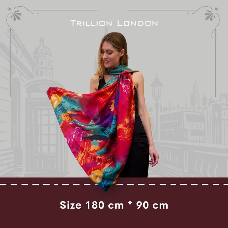 Trillion London Spring Collection | Designer Silk Scarf For Women | Lightweight Neck Scarves | Shawl Wraps for Women