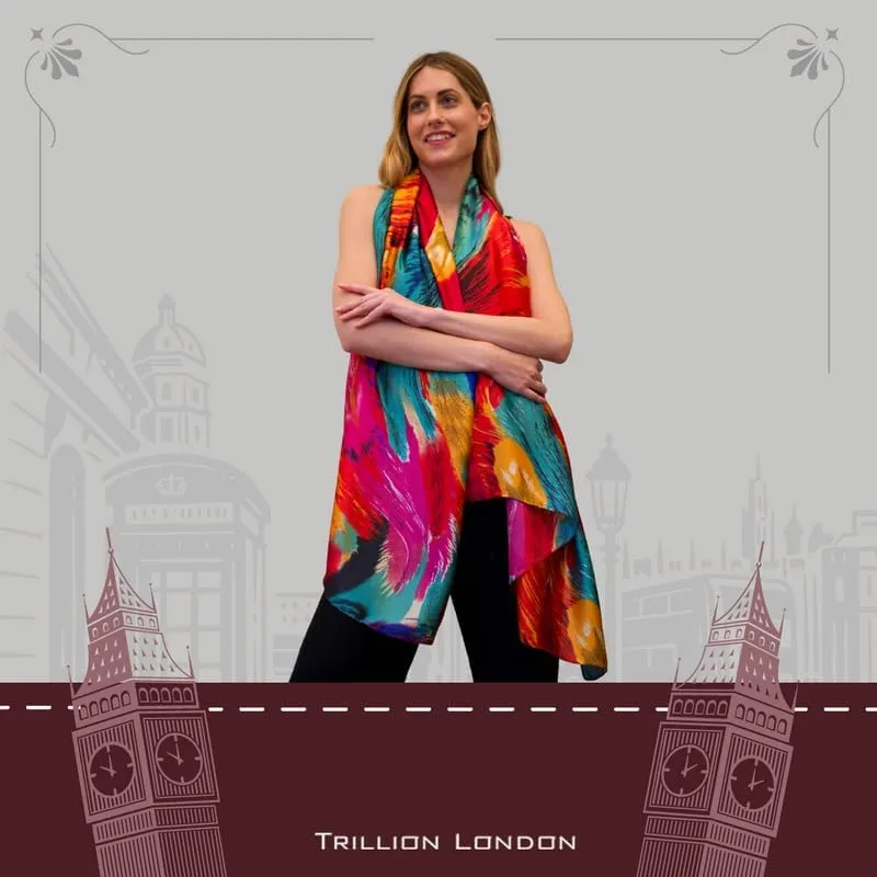 Trillion London Spring Collection | Designer Silk Scarf For Women | Lightweight Neck Scarves | Shawl Wraps for Women