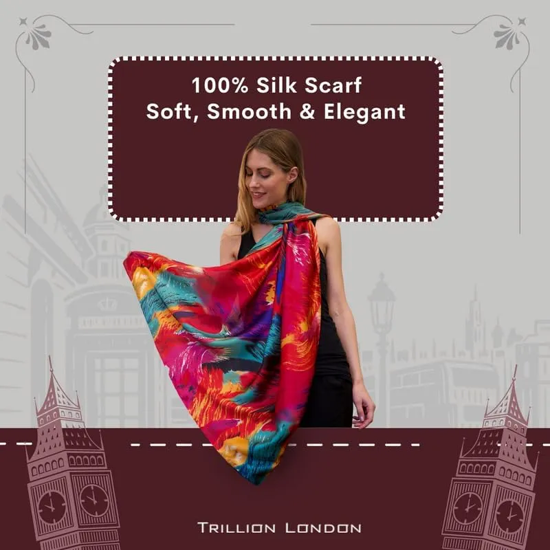 Trillion London Spring Collection | Designer Silk Scarf For Women | Lightweight Neck Scarves | Shawl Wraps for Women