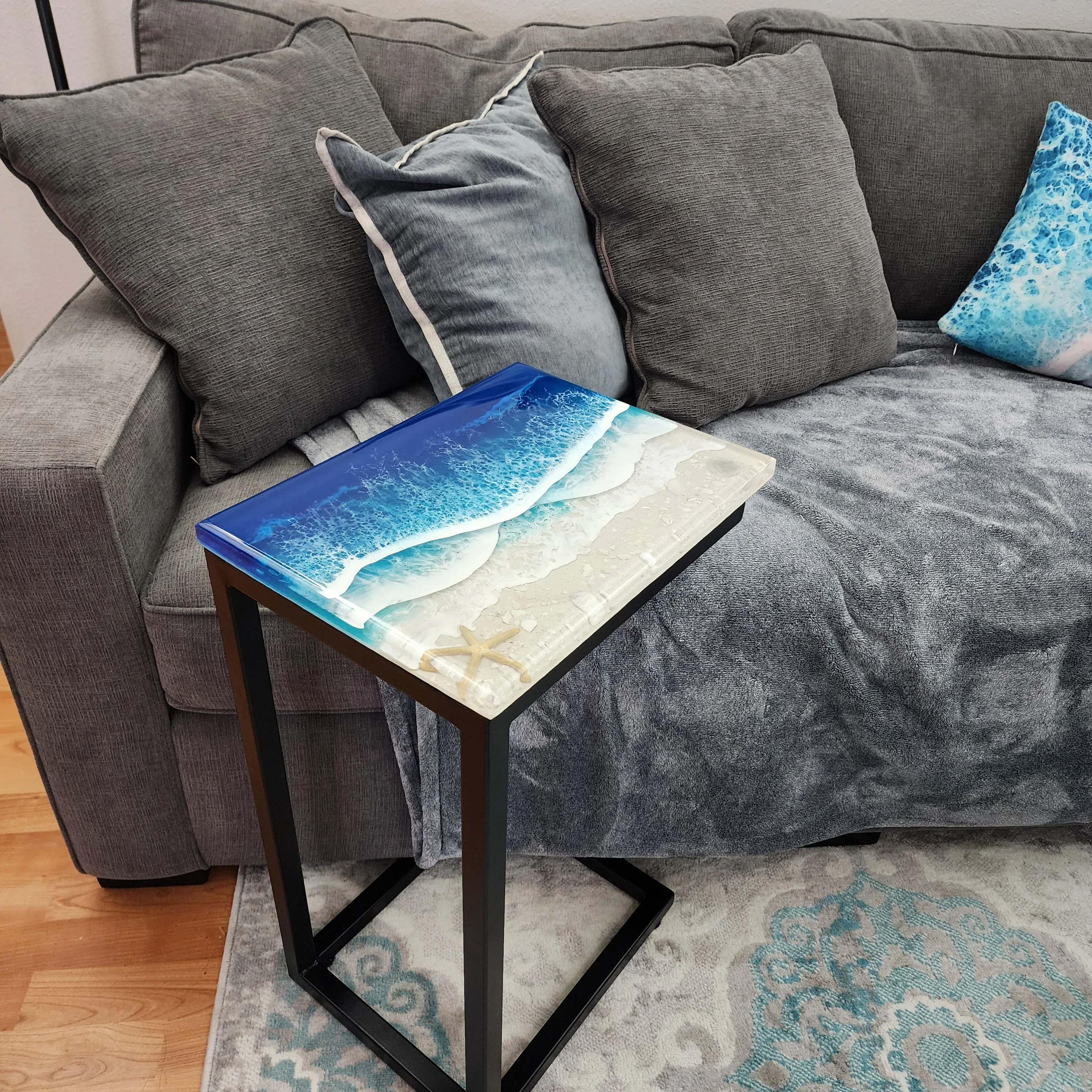 Triple Wave C-Stand Sofa Table