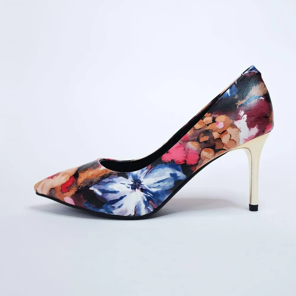 Unique Florence Handmade Dress Pump Shoes in Golden Metallic Stiletto Heels