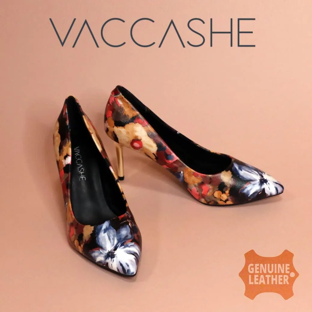 Unique Florence Handmade Dress Pump Shoes in Golden Metallic Stiletto Heels