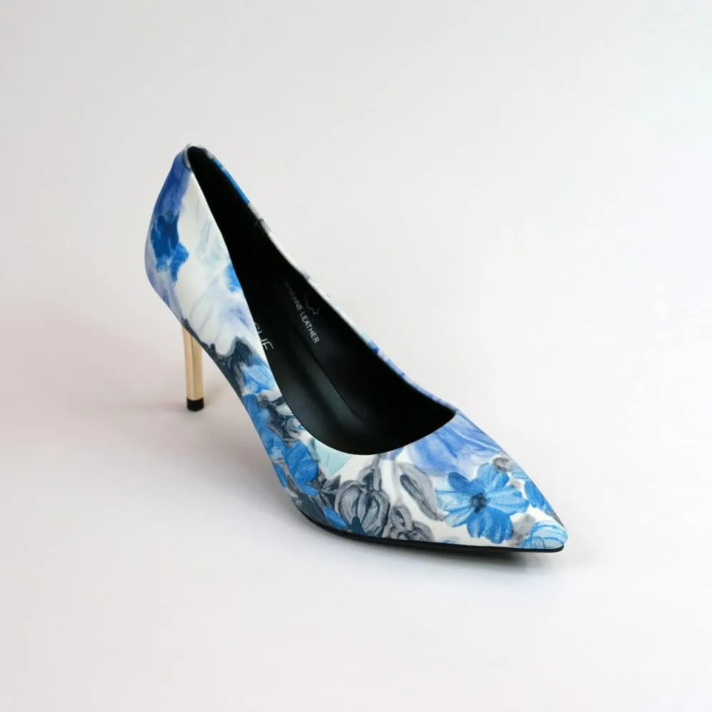 Unique Florence Handmade Dress Pump Shoes in Golden Metallic Stiletto Heels