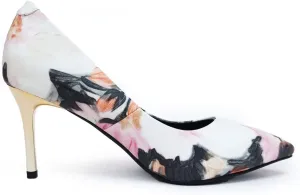 Unique Florence Handmade Dress Pump Shoes in Golden Metallic Stiletto Heels