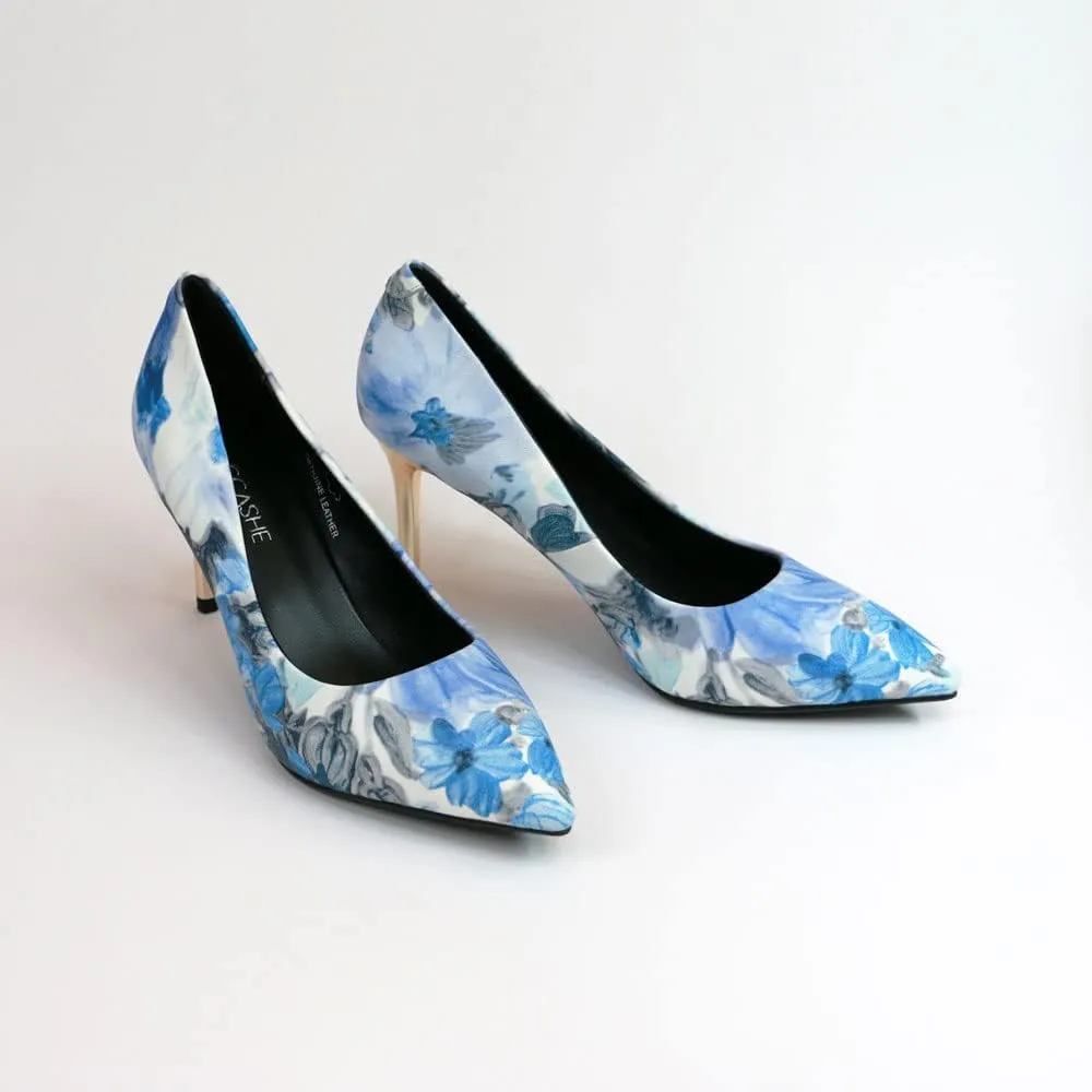 Unique Florence Handmade Dress Pump Shoes in Golden Metallic Stiletto Heels