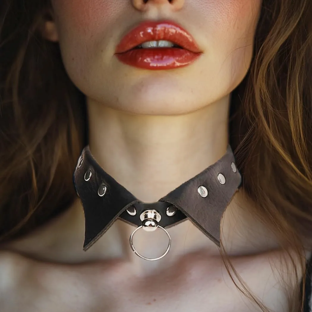 Urieo Gothic Leather Choker Necklace Black Punk Nightclub Jewerly Accessories for Women