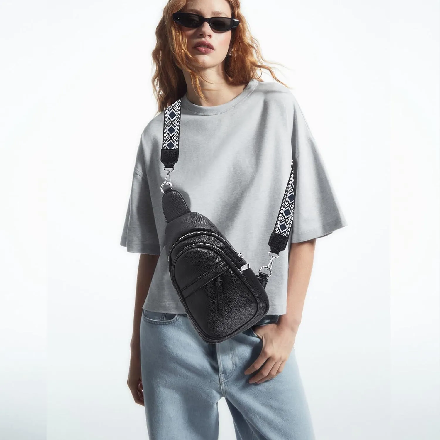 Vegan Leather Fanny Pack Crossbody Bags for Women Chest Bag for Work Shopping Shoulder Tote Blet Bags Backpack