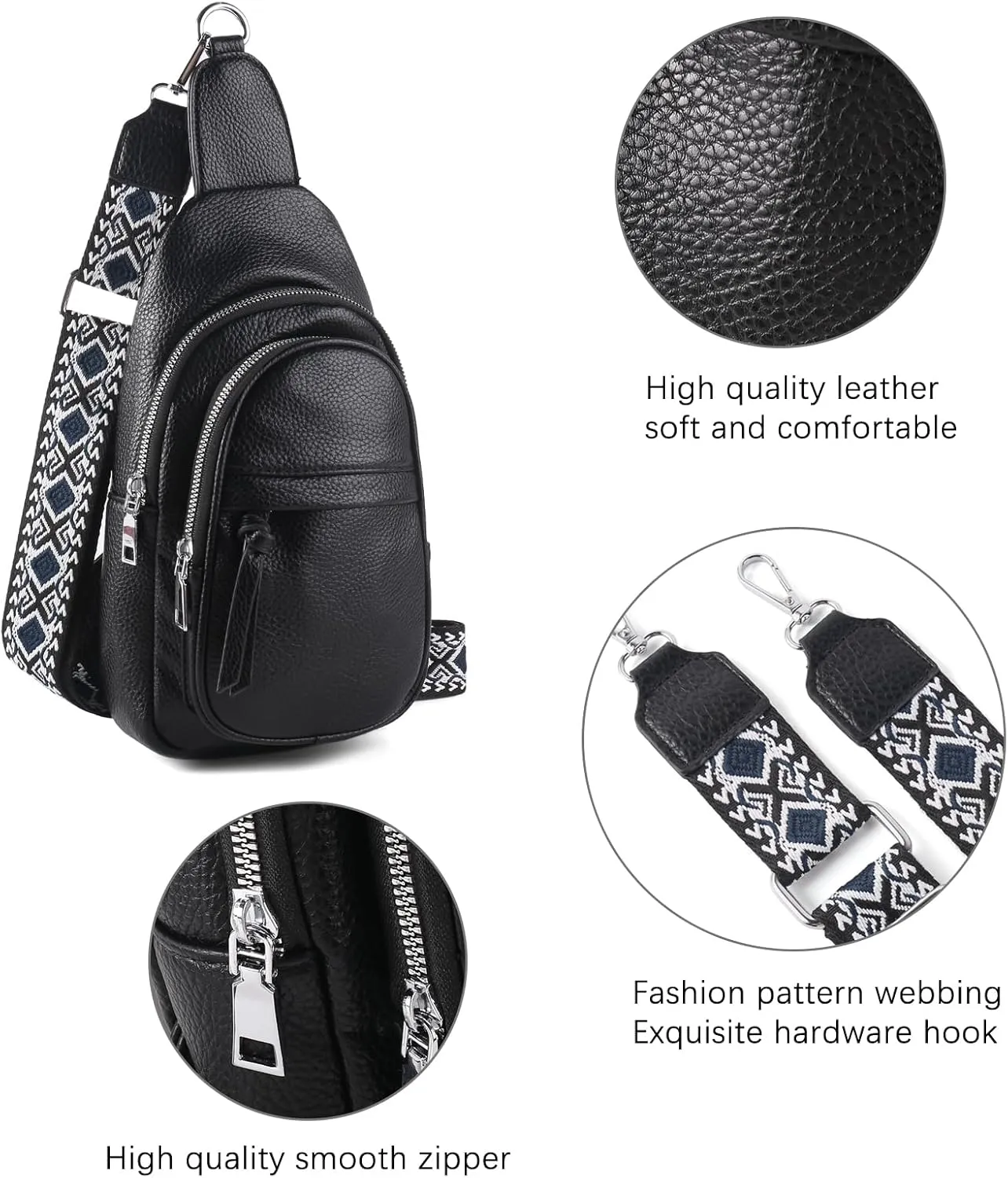Vegan Leather Fanny Pack Crossbody Bags for Women Chest Bag for Work Shopping Shoulder Tote Blet Bags Backpack
