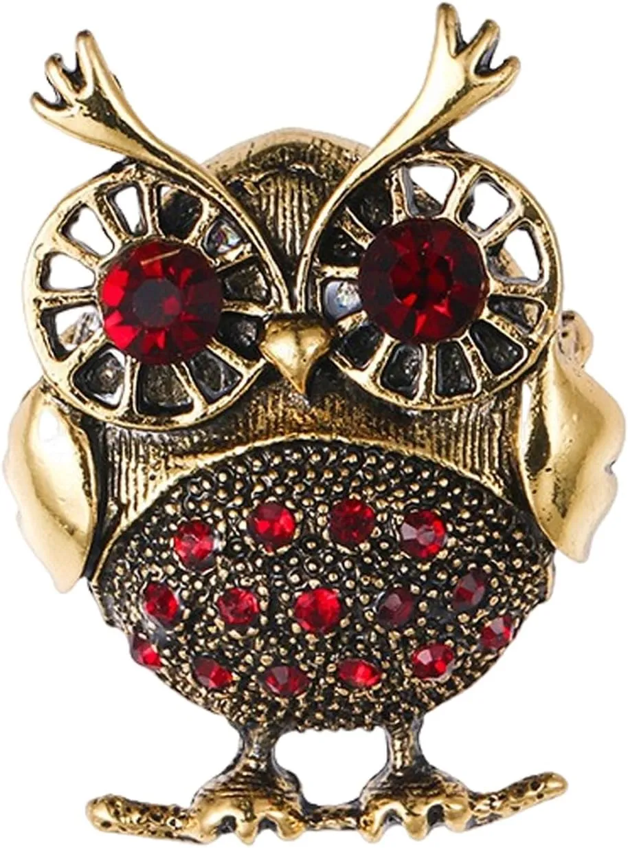 Vintage Rhinestone Fox Bee Owl Brooch Cute Animal Crystal Pearl Brooches and Pins for Women Gold brooch Fashion Jewelry for Women Men Gift