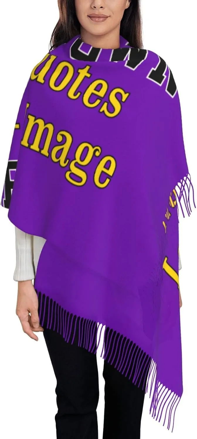 Winter Scarf for Women Men Custom Scarves Personalized Customize Logo Photo Text Name Pashmina Shawl Wrap