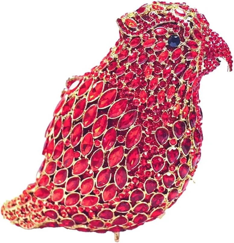 Women Delicate Bird Rhinestone Clutch Purse Fancy Crystal Evening Bag Luxury Handbag for Dating Wedding Photography