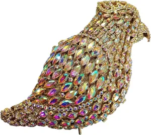 Women Delicate Bird Rhinestone Clutch Purse Fancy Crystal Evening Bag Luxury Handbag for Dating Wedding Photography