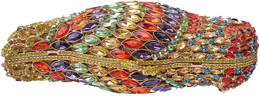 Women Delicate Bird Rhinestone Clutch Purse Fancy Crystal Evening Bag Luxury Handbag for Dating Wedding Photography