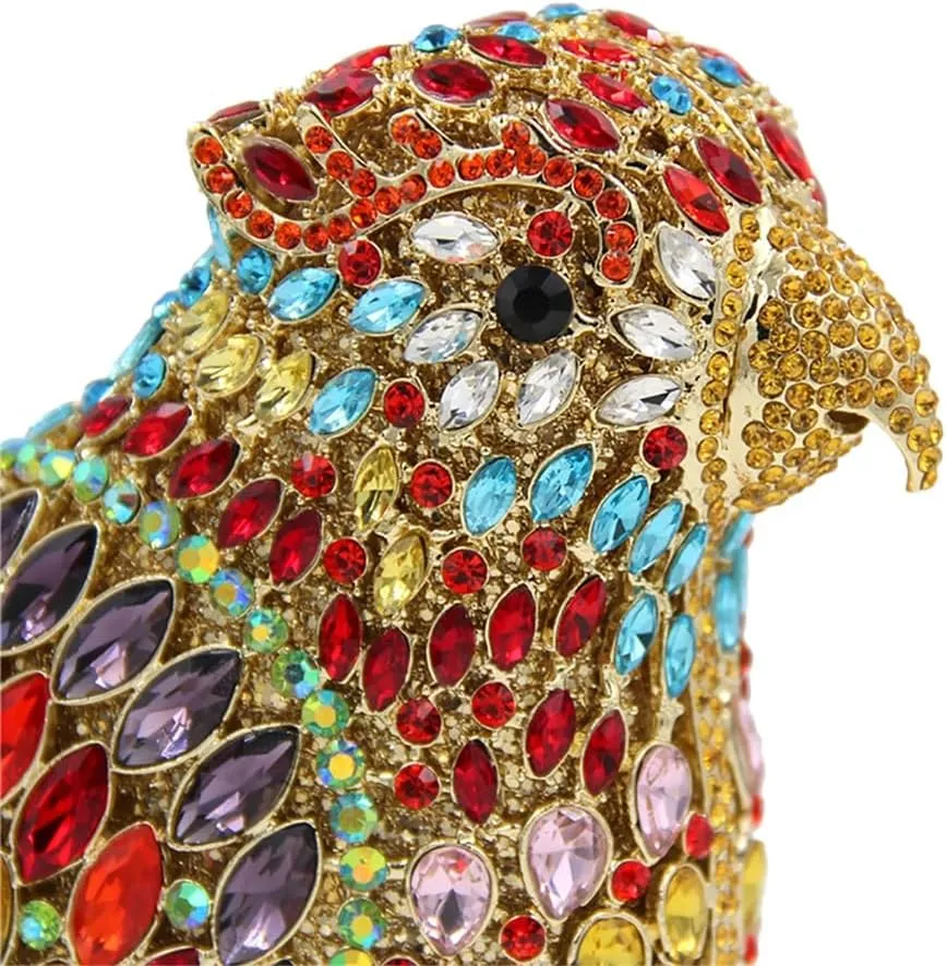 Women Delicate Bird Rhinestone Clutch Purse Fancy Crystal Evening Bag Luxury Handbag for Dating Wedding Photography