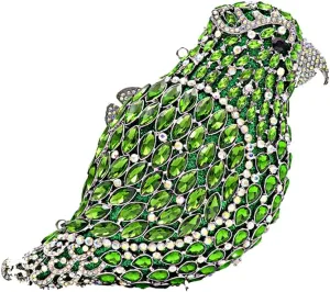 Women Delicate Bird Rhinestone Clutch Purse Fancy Crystal Evening Bag Luxury Handbag for Dating Wedding Photography