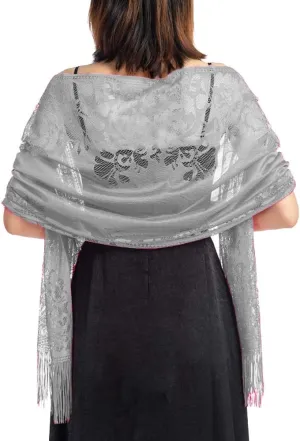 Women Elegant Lace Shawls and Wraps for Evening Dress Bridal Party Scarf