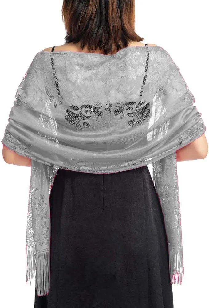 Women Elegant Lace Shawls and Wraps for Evening Dress Bridal Party Scarf