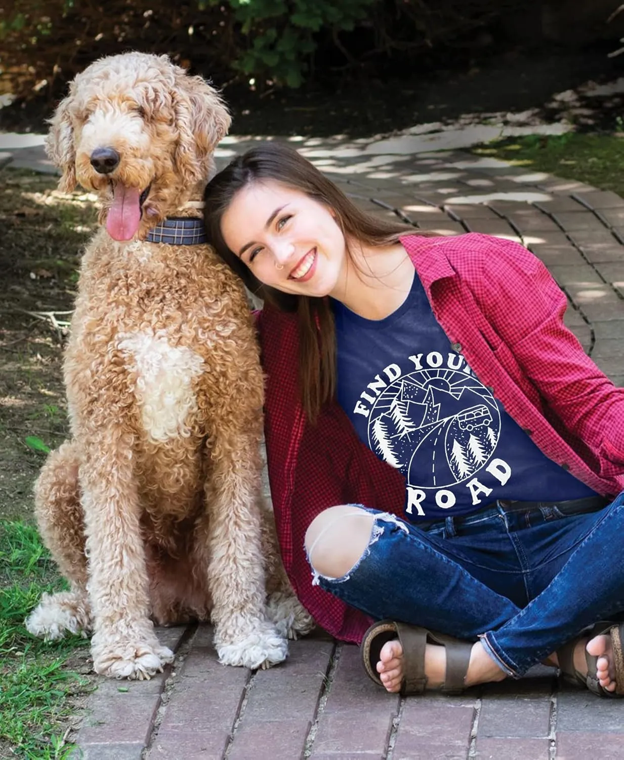 Women Find Your Road T-Shirt Cute Sayings Graphic Short Sleeve Tees Casual Round Neck Athletic Tops