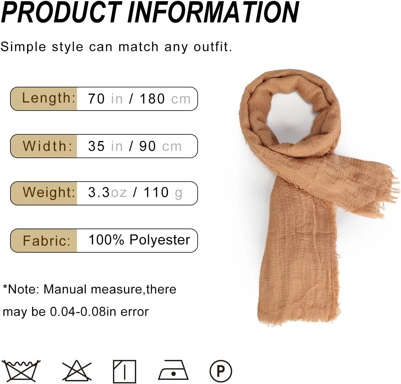Women Scarf Shawl for All Season 3PCS Scarve Wrap Cotton Hemp Mixed Color