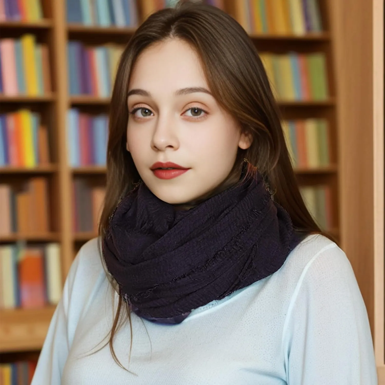Women Scarf Shawl for All Season 3PCS Scarve Wrap Cotton Hemp Mixed Color