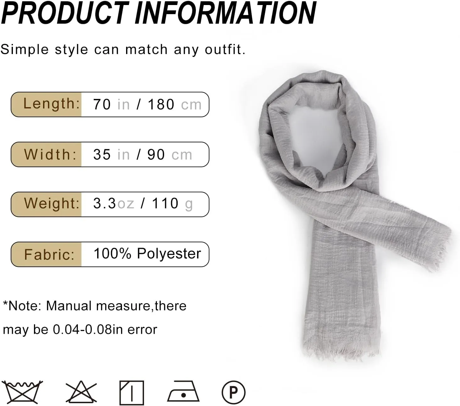 Women Scarf Shawl for All Season 3PCS Scarve Wrap Cotton Hemp Mixed Color