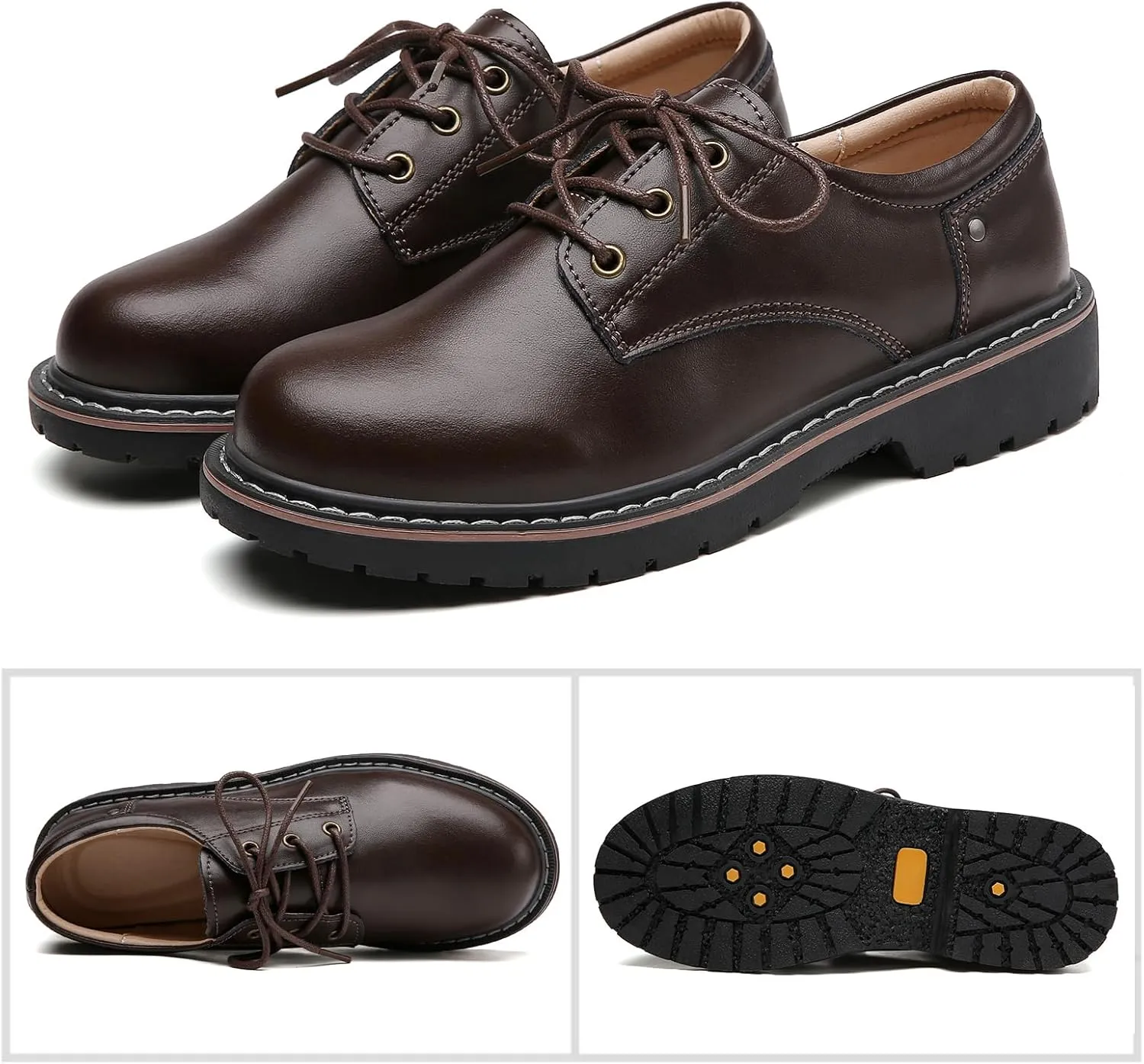 Women's Classic Oxfords Lace Up Business Formal Dress Shoes Platform Oxford Shoes Slip Resistant Service Boots