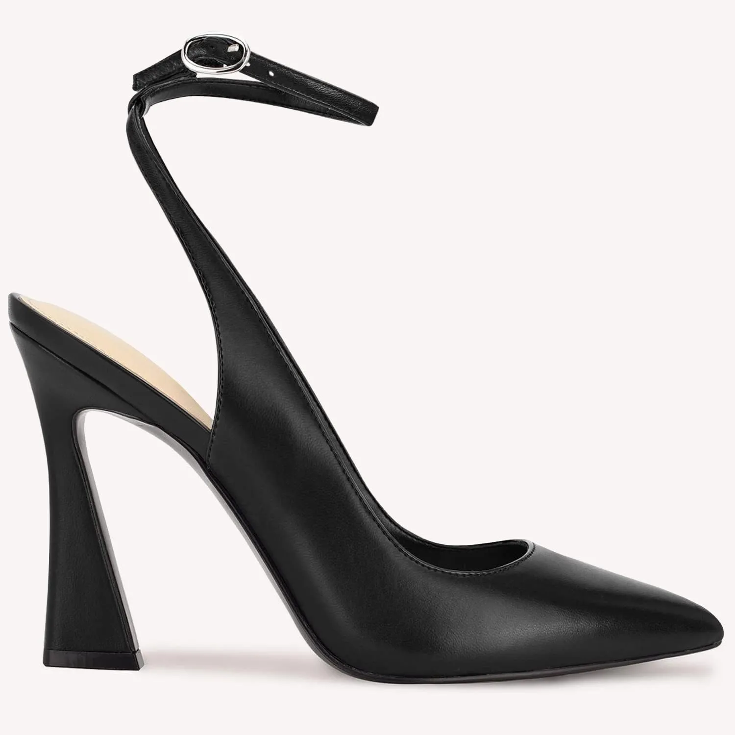 Womens Closed Toe Ankle Strap Heels Pointed Toe Pumps Shoes Slingback High Heel Wedding Dress Shoes