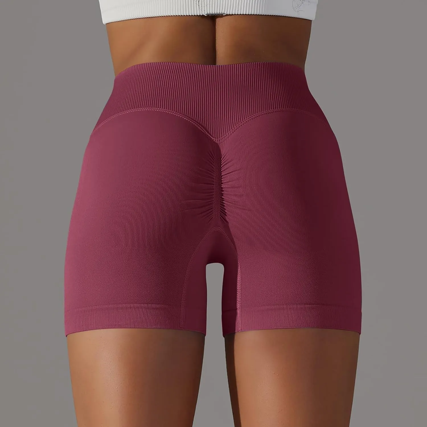 Women'S Crossover Athletic Shorts 2024 Trendy Summer High Waisted Workout Biker Shorts Solid Stretchy Yoga Shorts