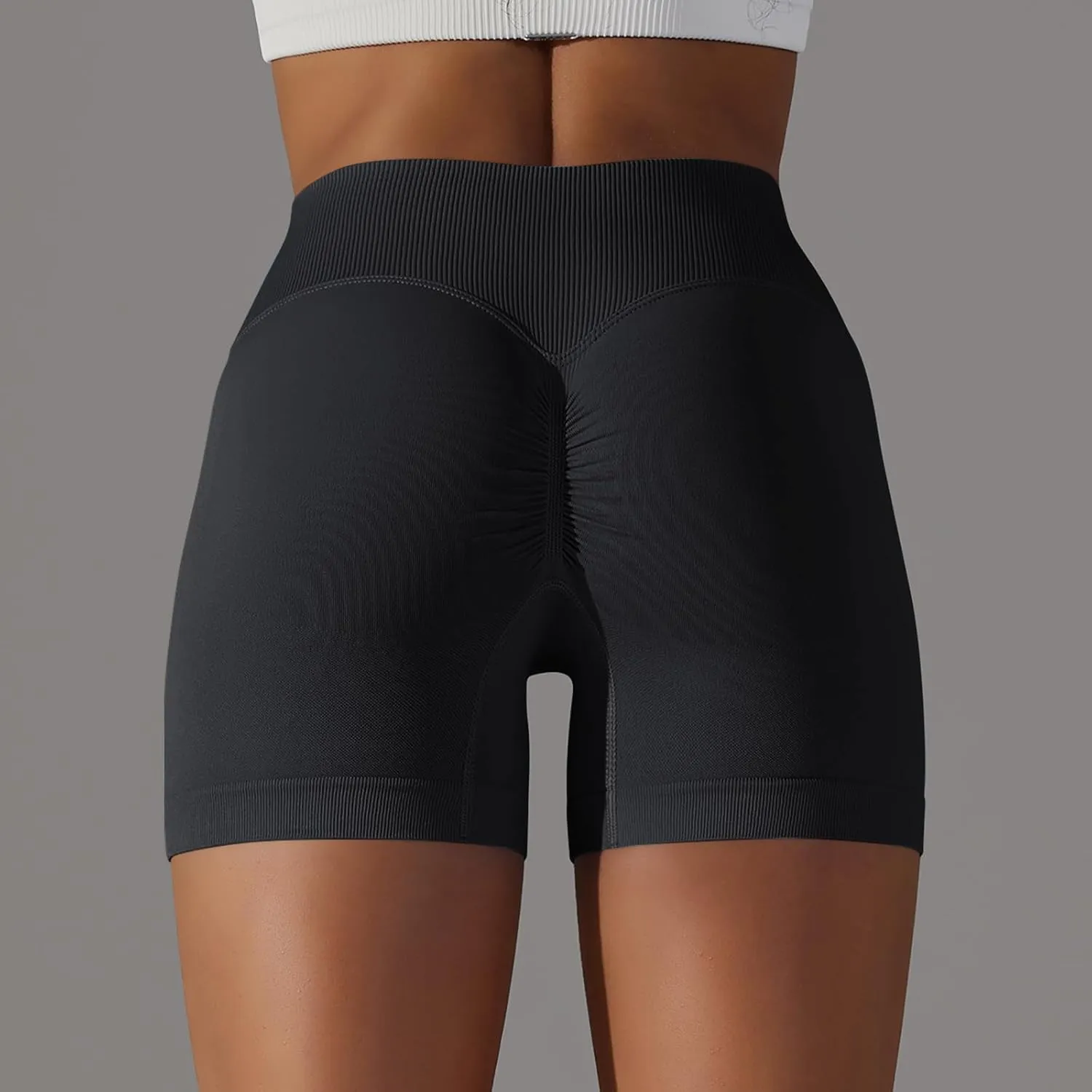 Women'S Crossover Athletic Shorts 2024 Trendy Summer High Waisted Workout Biker Shorts Solid Stretchy Yoga Shorts