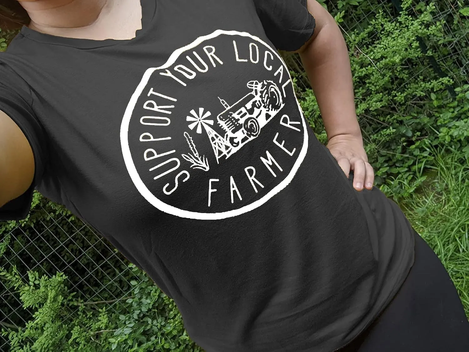 Womens Graphic Tees Support Farms Shirt Short Sleeve Summer Vacation Shirts Graphic Tees