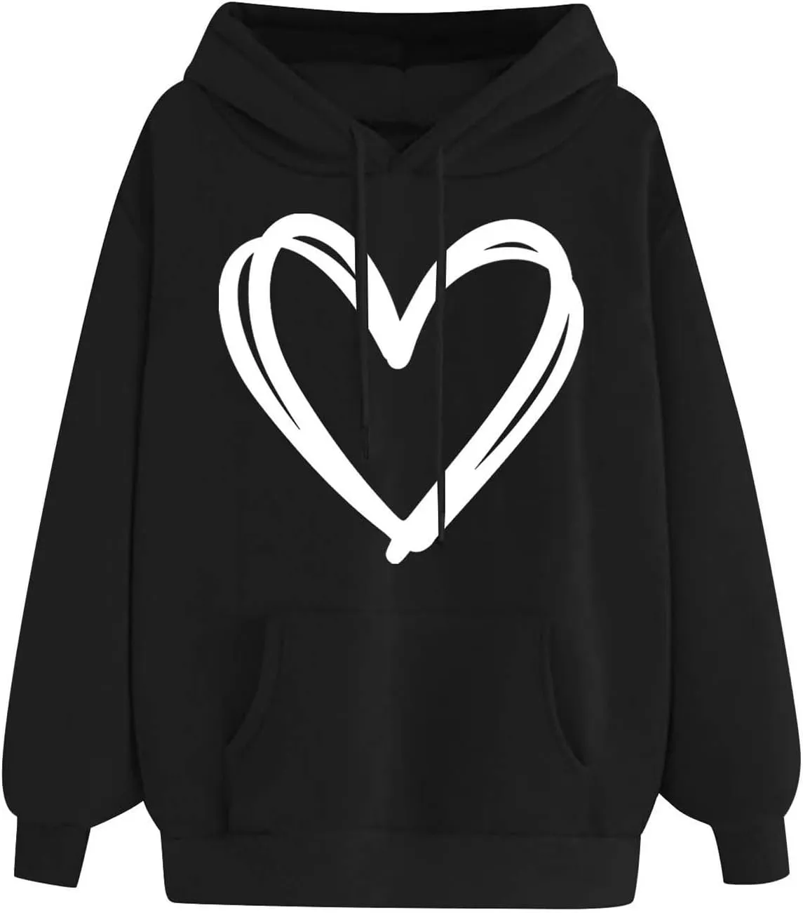 Womens Hoodies Cute Heart Graphic Sweatshirts Fashion Long Sleeve Pullover Teen Girls Casual Soft Tops Fall Outfits