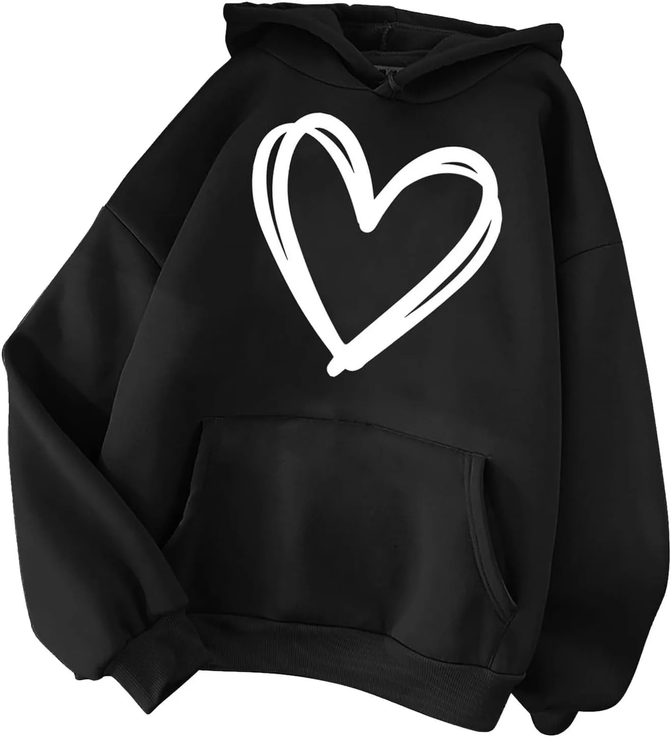 Womens Hoodies Cute Heart Graphic Sweatshirts Fashion Long Sleeve Pullover Teen Girls Casual Soft Tops Fall Outfits