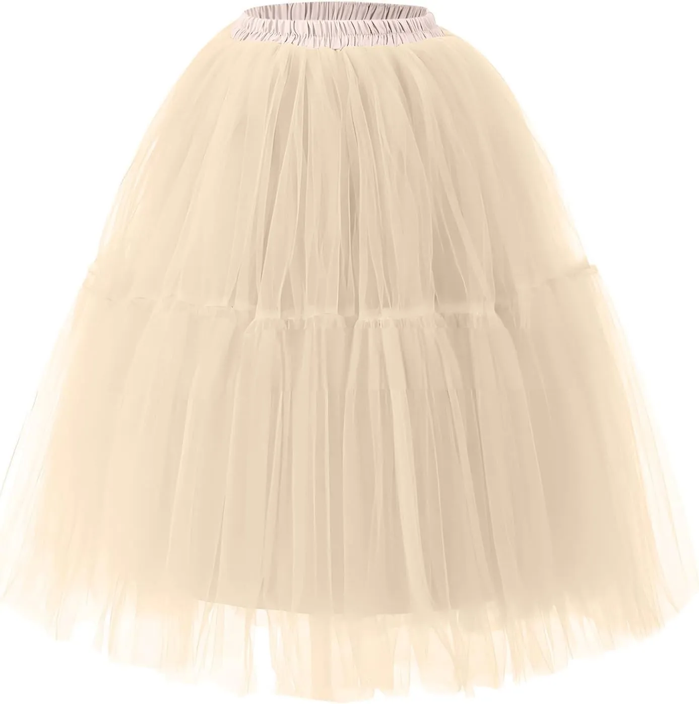 Women's Mesh Splicing Tulle Skirt Trendy Tutu Ball Skirts Comfy Flirty Cute Dress Petticoat Puffy Princess Skirt