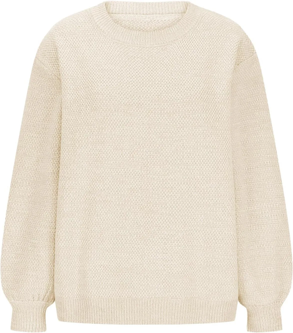 Women's Oversized Crewneck Long Sleeve Knit Sweater Casual Chunky Warm 2024 Fall Pullover Sweaters Top Trendy Outfits