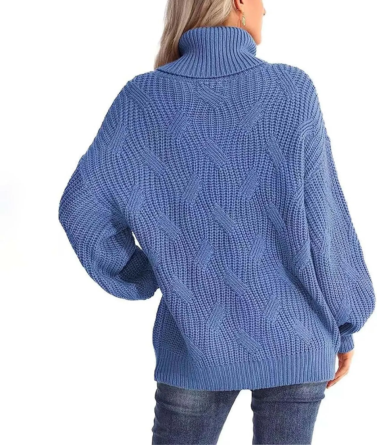 Womens Oversized Turtleneck Sweater Chunky Long Sleeve Ribbed Knit Pullover Jumper Top Fall Winter Warm Outwear
