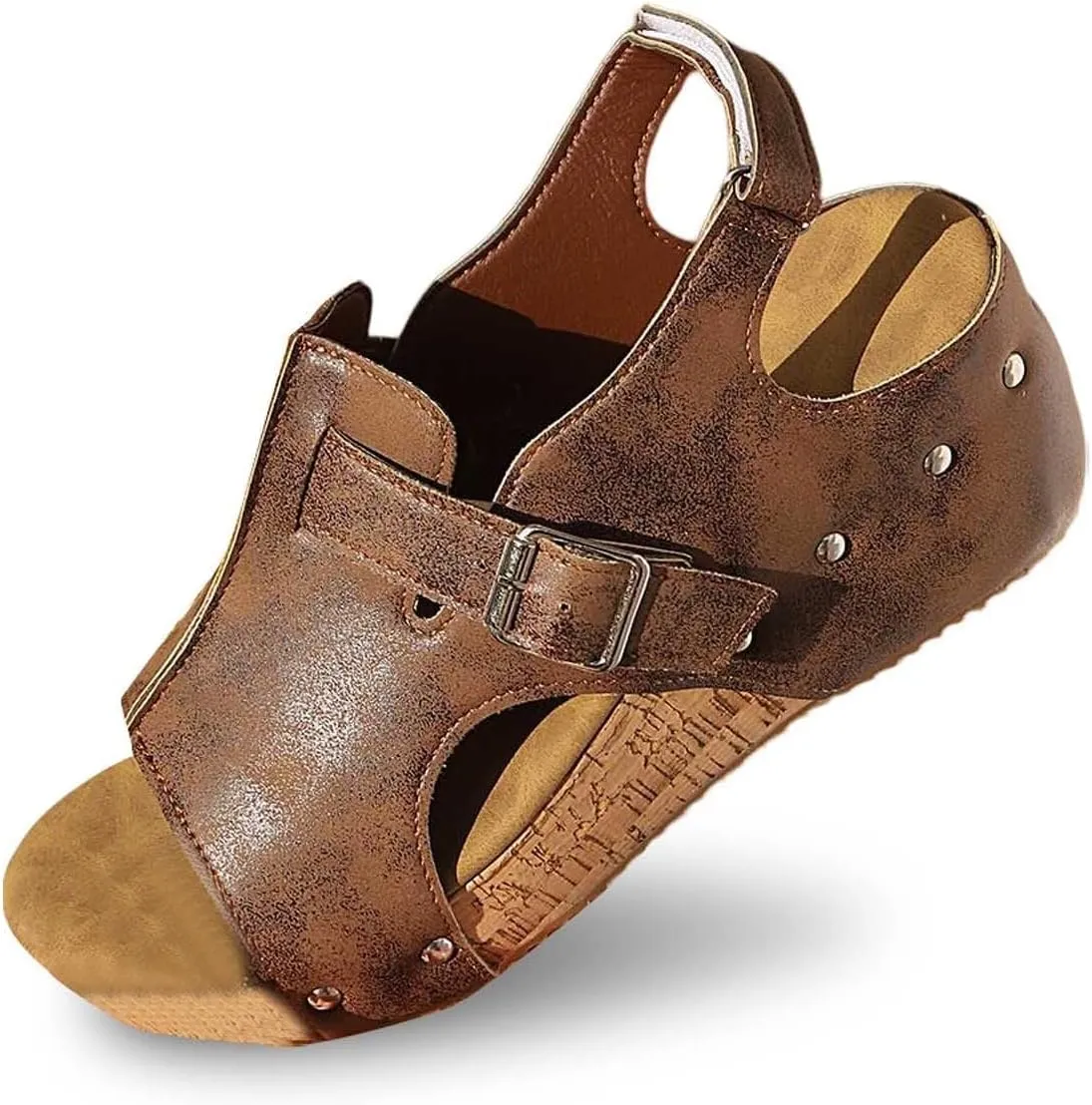 Womens Platform Sandals Summer Beach Ankle Strap Open Toe Espadrilles Wedge Heel Slip on Sandals Dressy Casual Boho Beach Walking Shoes