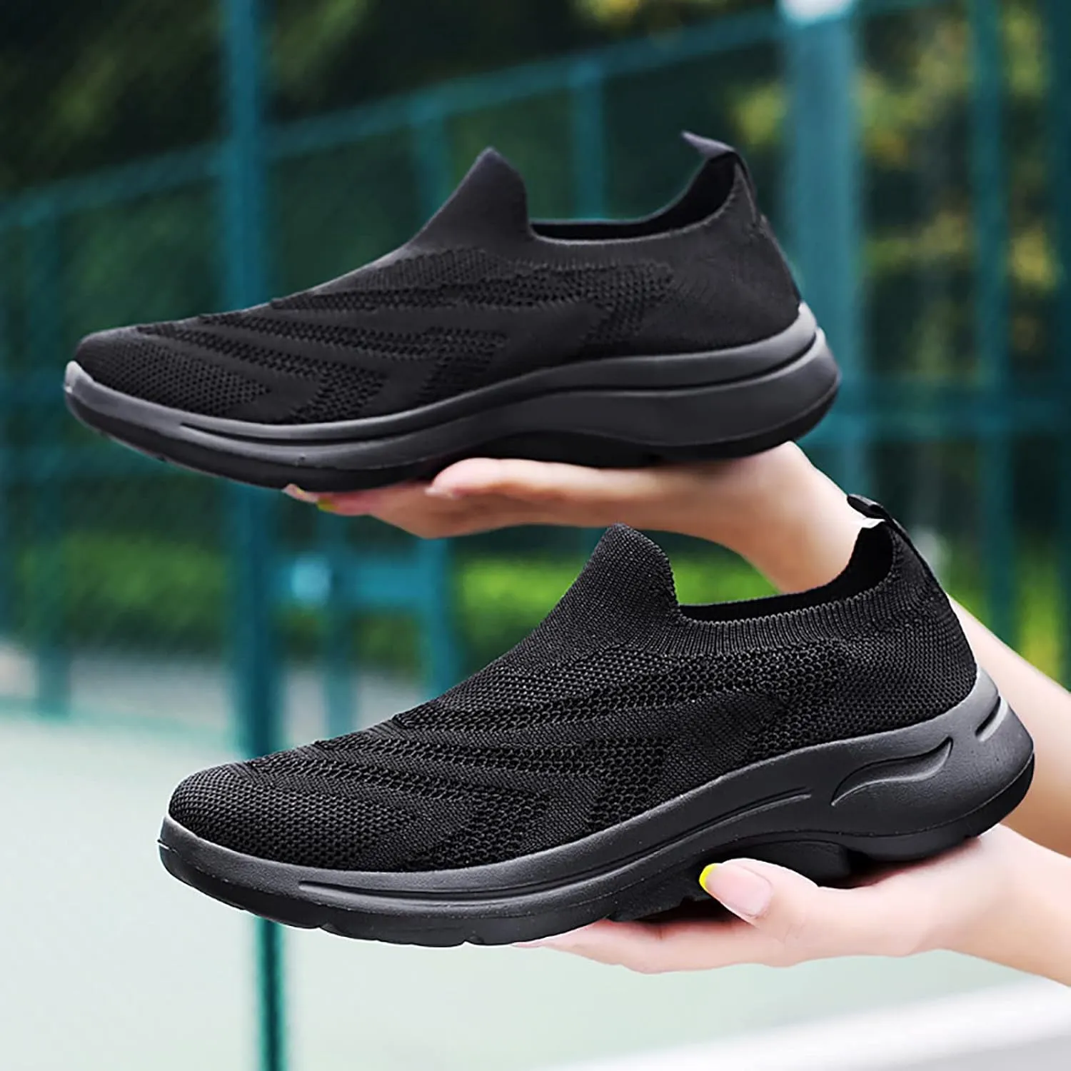 Womens Platform Sneakers Fashion Walking Shoes Women Comfort Black Nursing Shoes Wide Width Women Running Shoes Womens Lightweight Fashion Sport Sneakers Slip On Walking Shoes for Senior Women
