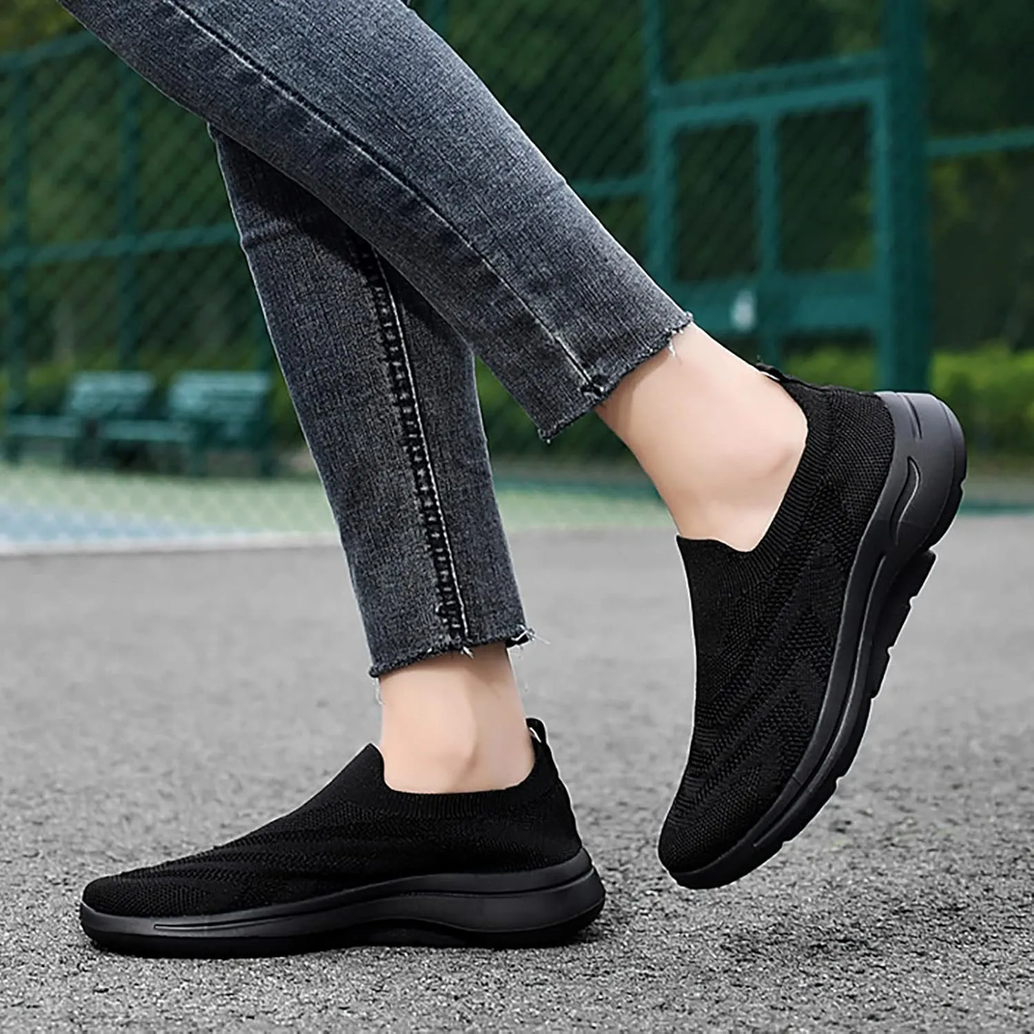 Womens Platform Sneakers Fashion Walking Shoes Women Comfort Black Nursing Shoes Wide Width Women Running Shoes Womens Lightweight Fashion Sport Sneakers Slip On Walking Shoes for Senior Women