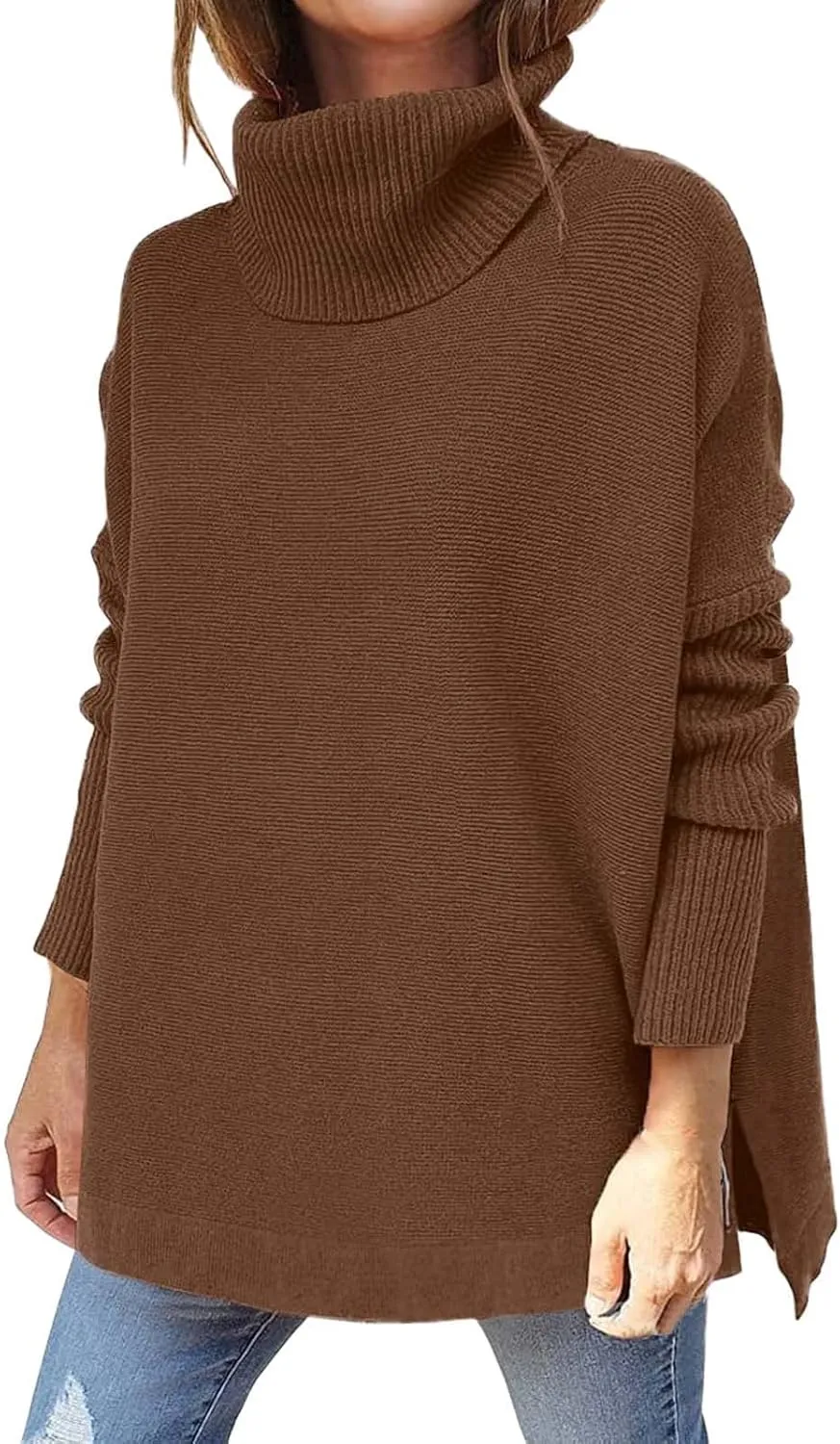 Womens Sleeve Loose Shoulder The Casual Off Pullover Long Knitted Sweater Women's Blouse Pullover Sweater Jacket