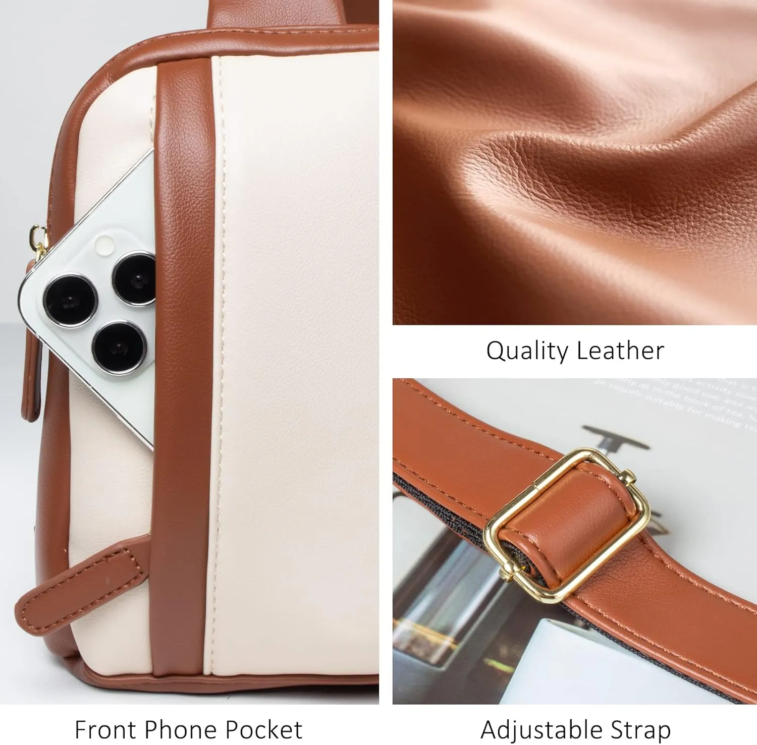 Womens Sling Bag Crossbody Fanny Pack Purse Leather Casual Fashion Travel Daypack Sport Chest Satchel for Women