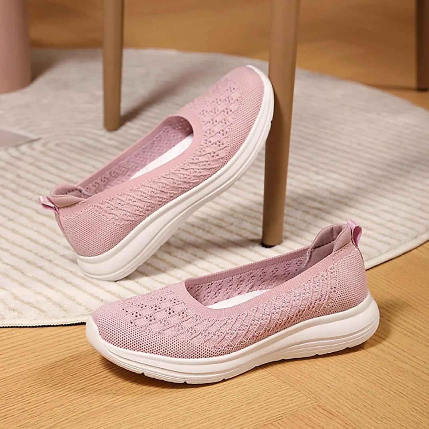 Women's Soft Orthopedic Shoes Breathable Woven Go Walking Slip On Foam Shoes Arch Support Casual Slip on Shoes for Boys