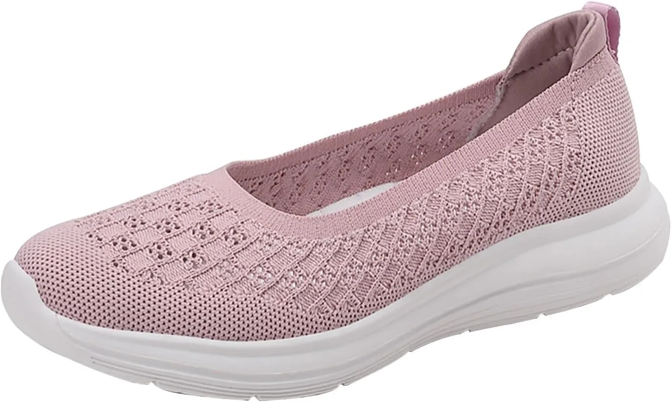 Women's Soft Orthopedic Shoes Breathable Woven Go Walking Slip On Foam Shoes Arch Support Casual Slip on Shoes for Boys
