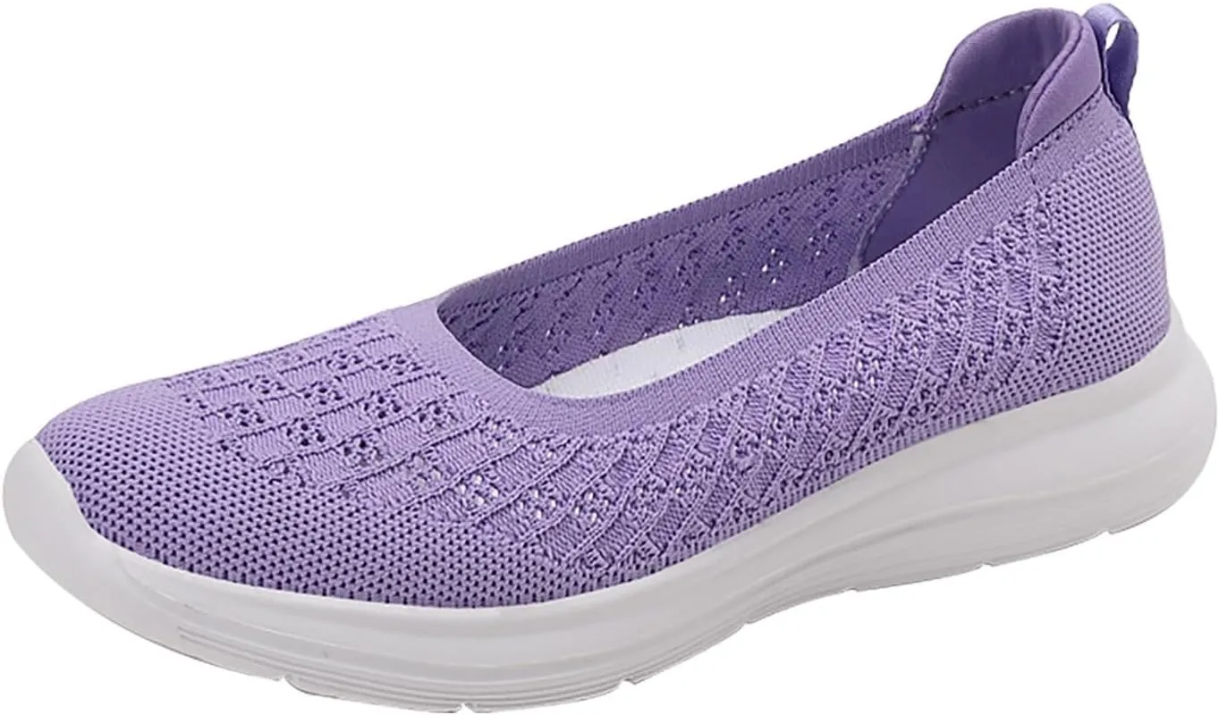 Women's Soft Orthopedic Shoes Breathable Woven Go Walking Slip On Foam Shoes Arch Support Casual Slip on Shoes for Boys