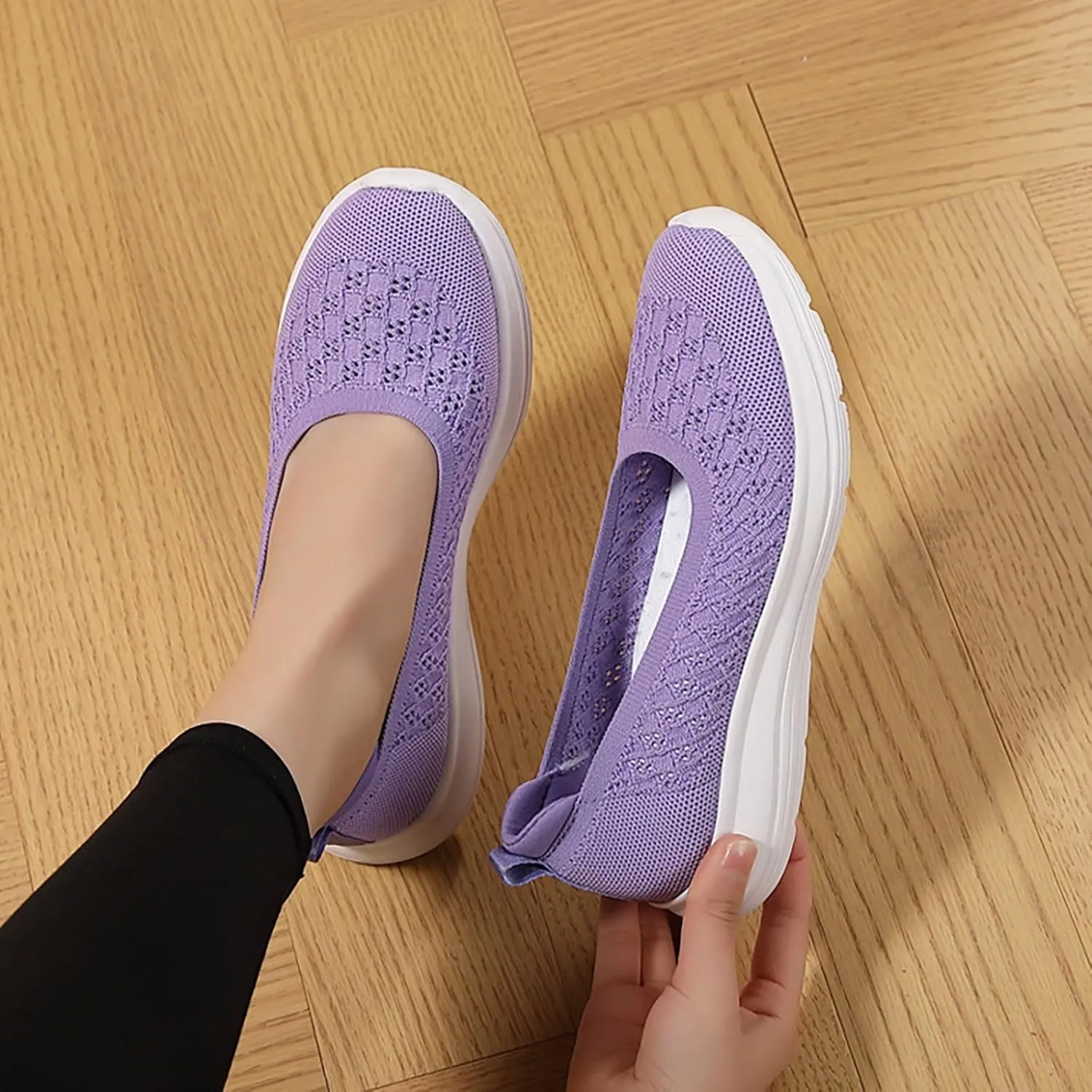 Women's Soft Orthopedic Shoes Breathable Woven Go Walking Slip On Foam Shoes Arch Support Casual Slip on Shoes for Boys